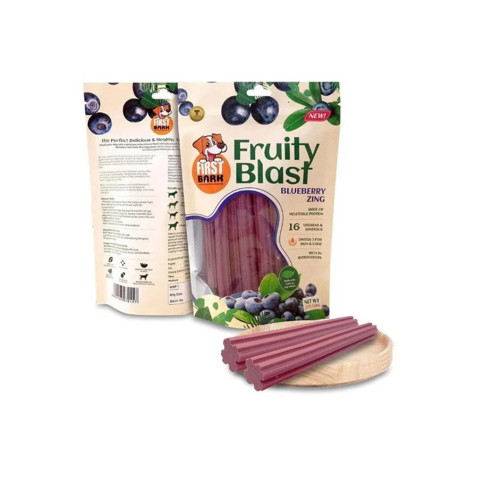 First Bark Dog Treats - Fruity Blast - Blueberry Zing (225g)