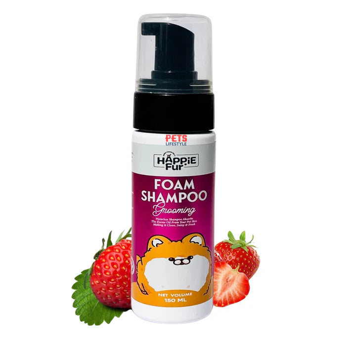 Happie Fur - Waterless Foam Shampoo Dog & Cat (150ml) Strawberry Scent