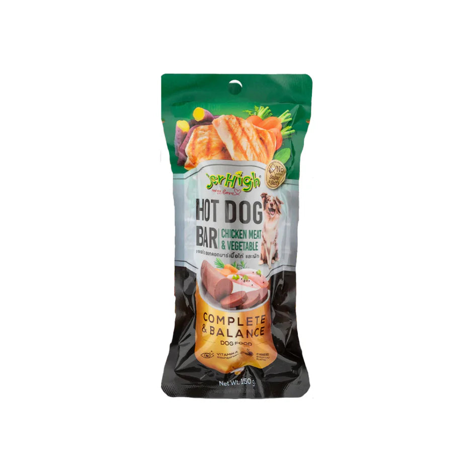 JerHigh Hot Dog Bar Dog Treat - Chicken Meat and Vegetable