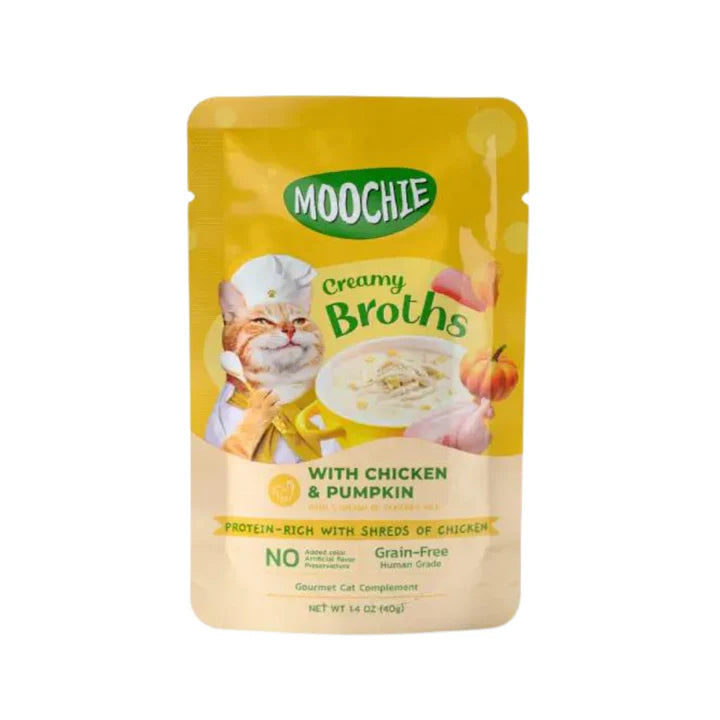 Moochie Creamy Broth with Chicken and Pumpkin Wet Cat Food – 40 g
