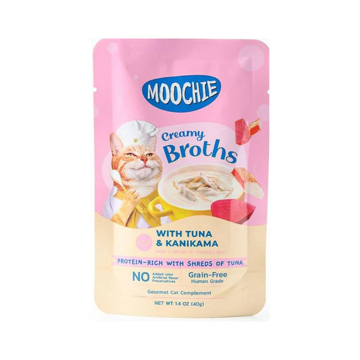 Moochie Creamy Broth with Tuna and Kanikama Wet Cat Food – 40 g