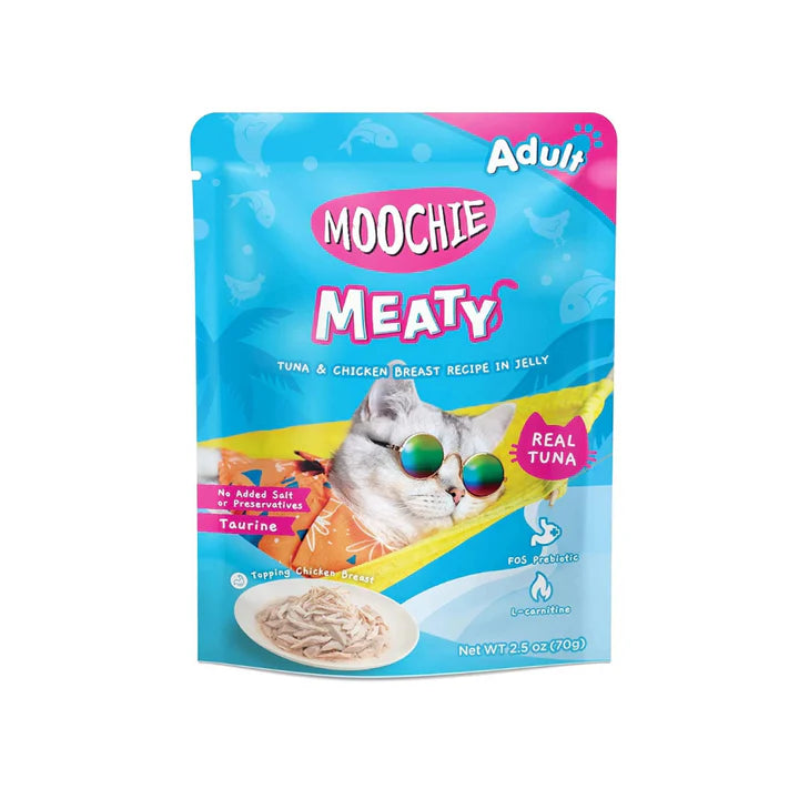 Moochie MEATY Tuna & Chicken Breast Recipe in Jelly for Adult Cats - 70 g