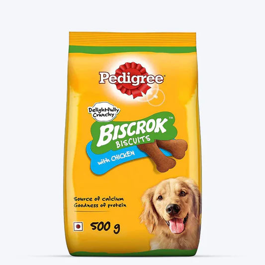 Pedigree Biscrok Dog Biscuit Treats (Above 4 Months), Milk & Chicken Flavour