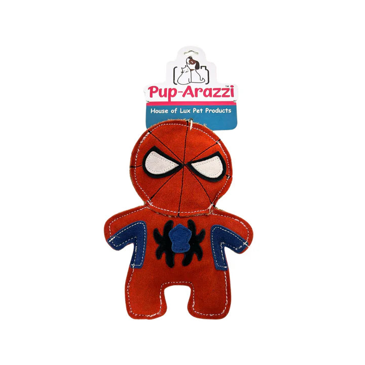 Pup Arazzi Leather Spider Man Toy For Dogs