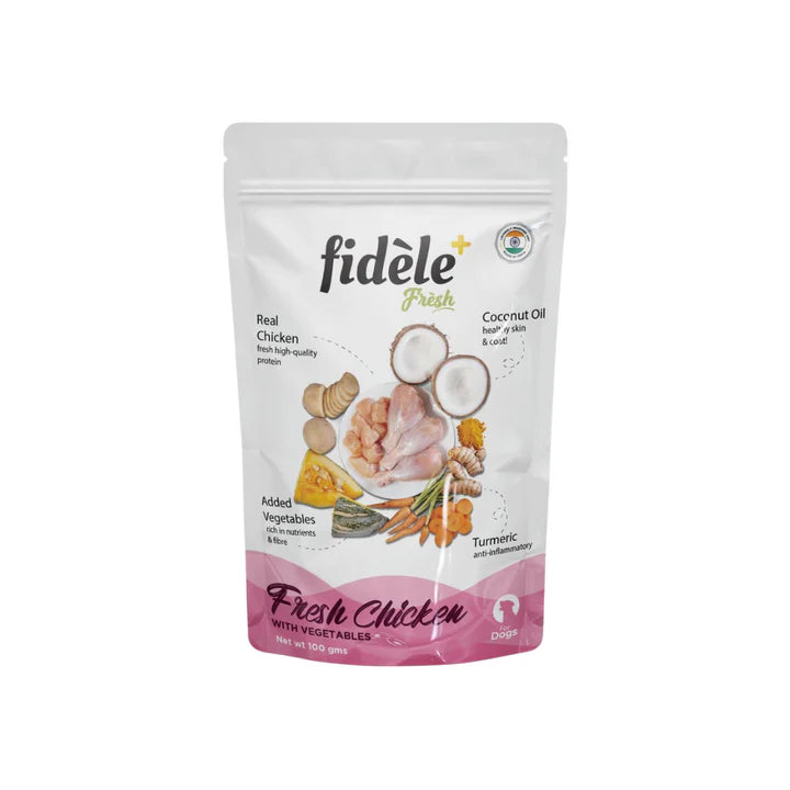 Fidele Fresh Chicken With Vegetables Dog Gravy Pouch 100 gm