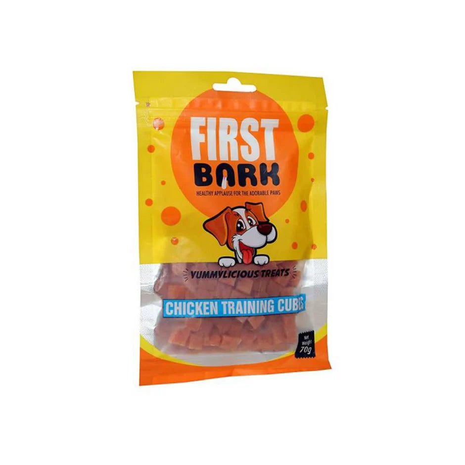 First Bark Jerky Dog Treats Training Cubes - 350g