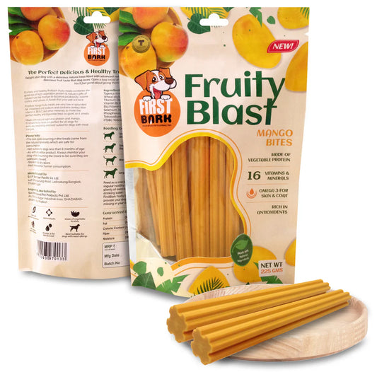First Bark Fruity Blast Dog Treat Mango Bites-225g