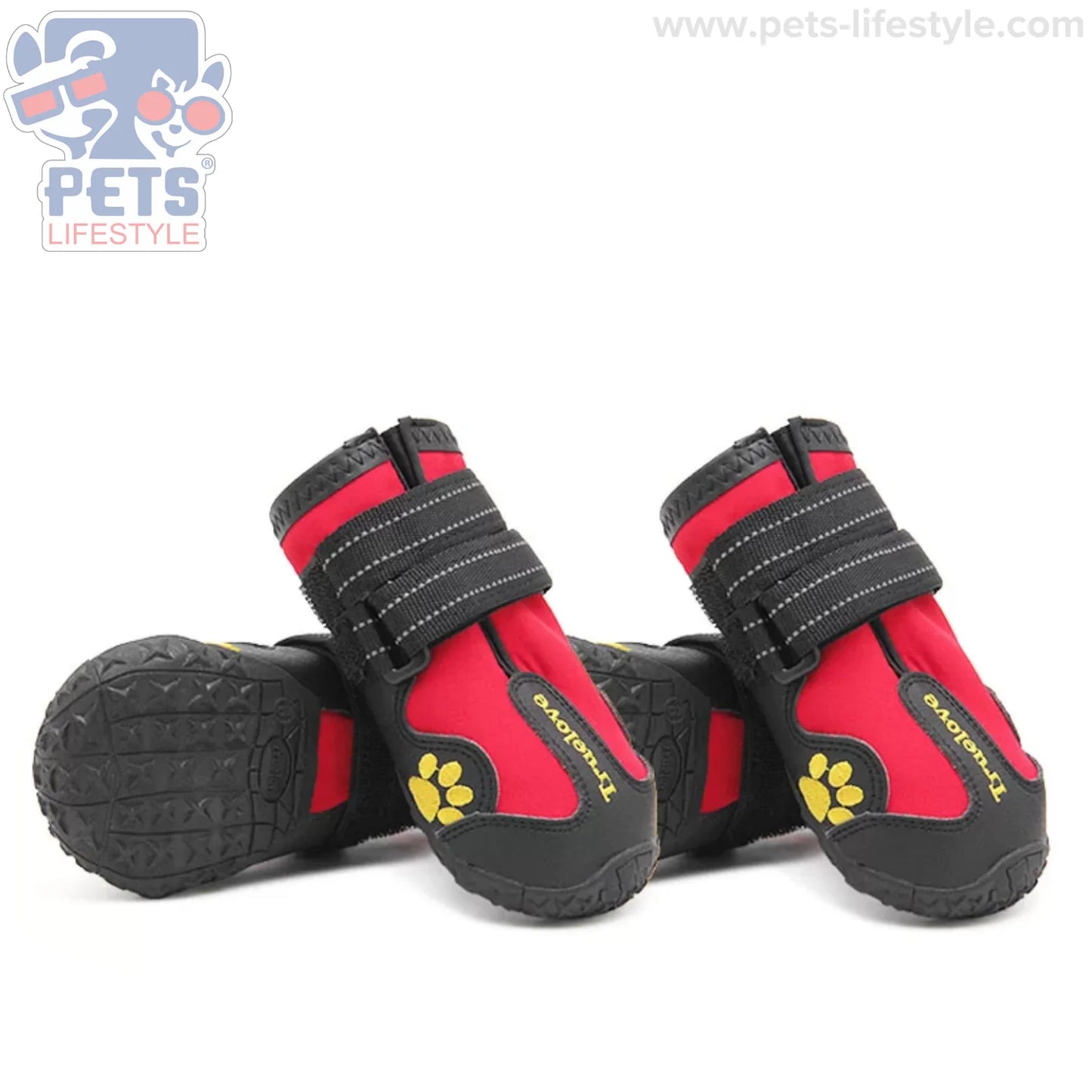Truelove Dog Boots – Waterproof Dog Shoes , Non-Slip Paw Protection ( 4 SHOES )